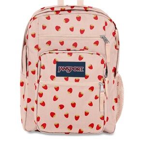 NWT Jansport Big Student Backpack In Strawberry Shower Pattern